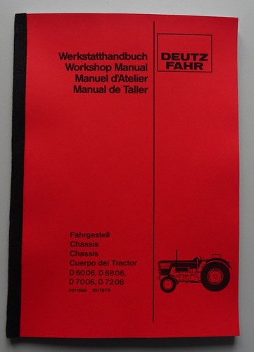 Werkstatthandbuch deutz 6006 - deutz, d