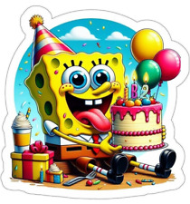 SpongeBob SquarePants Essbar Geburstag Tortenaufleger Torte Zuckermasse + TEXT