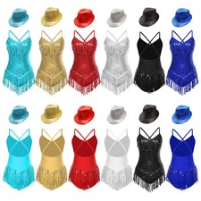 Damen Outfit Salsa Ballett Shows Bodysuit Lateinisch Unitards Jazz Kostüm Tanz
