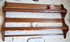 Küchenregal Echtholz Eiche 110 x 69cm 2 Böden für Kaffe-Tassen, Teedosen und Co.