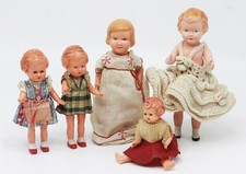 KONVOLUT 5xPüppchen Puppe geprägtes Haar Storch Celba Galletti Puppe #6