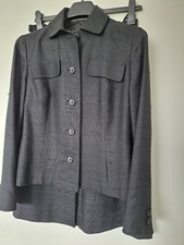 schwazes Wildseide-Kostüm von Niendorf, Gr. 38