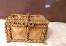 Antiker Handarbeitskorb aus Stroh geflochten