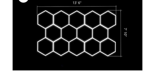 Hexagon led honeycomb garage - led,