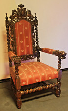 Thronsessel Sitzmöbel Sessel Armlehnstuhl Antik ca. 1900Jh.