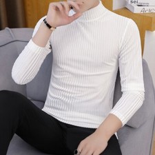 Herren Gestreift Bluse Samt