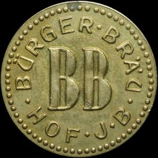 BIERMARKE: Messing-Marke. "BB"
