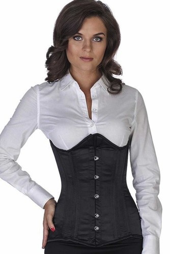 Korsett corsage schwarz satin - korsett,