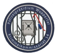 Abzeichen Patch Polizei NRW PP Wuppertal Kriminalkommissariat KK 14