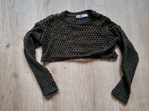 Bershka netzoberteil khaki - netzoberteil, xs