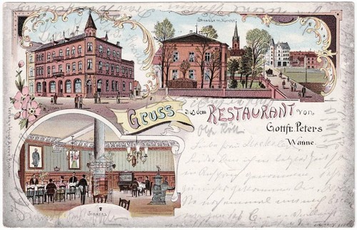 Alte litho wanne gruss aus - alte, wanne,