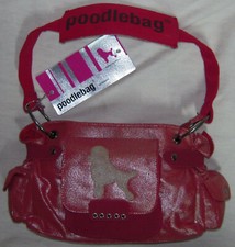 Poodlebag Friday red rot Umhängetasche Handtasche Henkeltasche mit Pudel Motiv