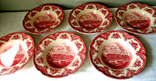 Johnson Bros Old Britain Castles Rot 6 x Suppenteller ca. 22,3 cm
