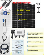 Balkonkraftwerk 840/800 W Solaranlage Steckerfertig WIFI Smart Full Black