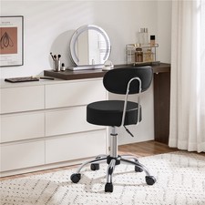 Barhocker 75,5 cm – 85 cm H Barstuhl mit Rollen Arbeitshocker Drehbarer Sitz