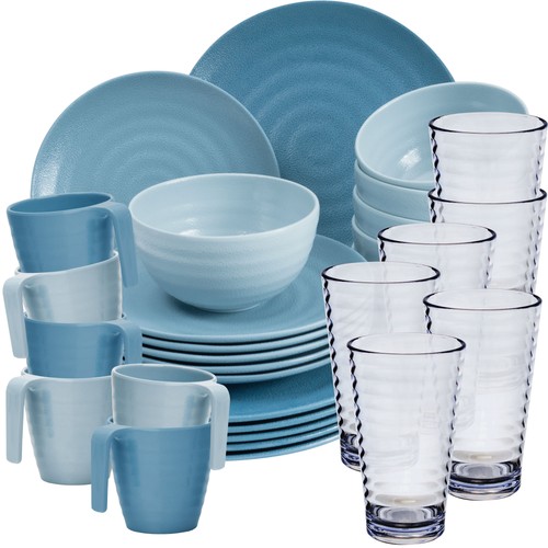 Melamin geschirr set - set, blau