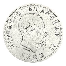 Italien - 1 Lira 1863 - Silber