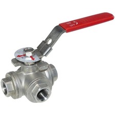 Edelstahl 3 Wege Kugelhahn T-Bohrung Beregnung, Sanitär, Heizung