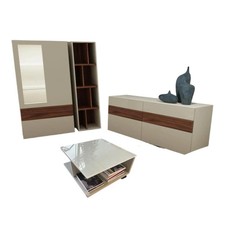 Hülsta Wohnwand Now Vision C18 Lack Seidengrau Hochglanz Akzent 