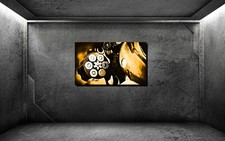 LEINWAND BILD ER XXL POP ART MAGNUM REVOLVER TROMMEL PISTOLE WAFFE  BIS 150x90