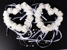 2 x HERZ--Rosen--Hochzeit--Dekoration--Weiß--Rosenherz