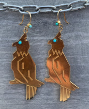 Ohrhänger Vergoldet  " PAPAGEI" mit TÜRKIS