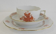 1x 3tlg. Gedeck Herend Apponyi orange Teller Untertasse Tasse -mehr da-