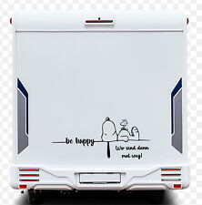 XXL Aufkleber Be Happy Urlaub Auto Wohnmobil Bus Van Sticker Folie ❗️100x30cm❗️