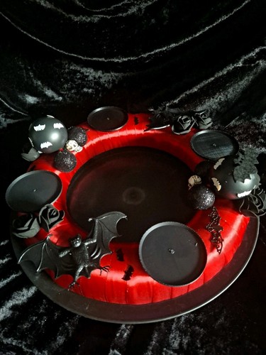 Adventskranz schwarz rot - schwarz/rot, mit