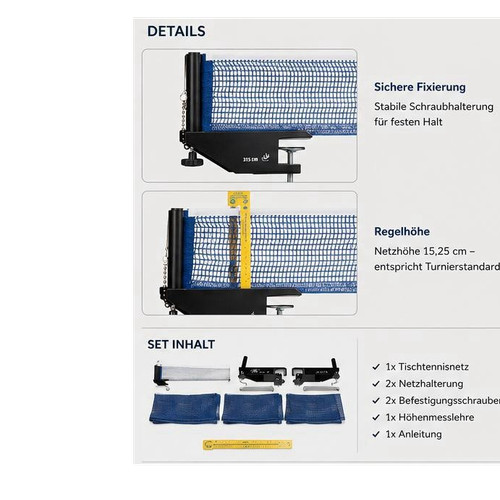 Tischtennis netz set - tischtennis, inkl