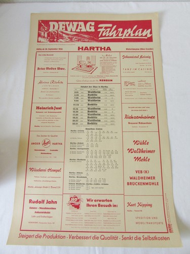 Altes plakat fahrplan - plakat, dr