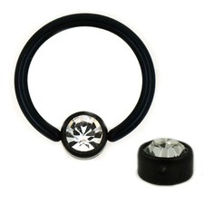 1,0mm Schwarz Piercing Ring