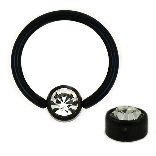 0mm schwarz piercing ring - piercing,