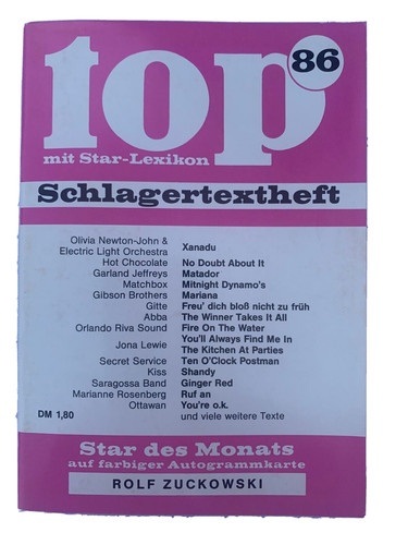 Top schlagertextheft 86 - schlagertextheft,