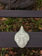 Jade Steinkopf Kettenanhänger Maya Figur hell grüne Jade Schmuck Anhänger