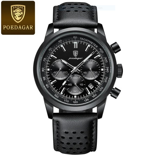 Chronograph mit leder - chronograph,