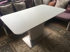 Hochwertiger Designer-Tisch, Milchglas weiß ausziehbar, NP 2.000€