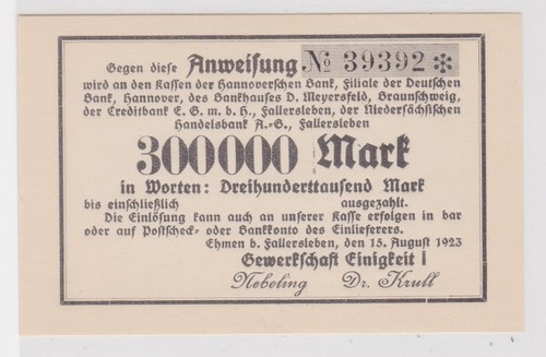 300000 mark banknote inflation - mark,