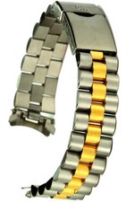 Edelstahl-Uhrarmband bicolor