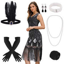 PLULON 1920er Flapper Kleid