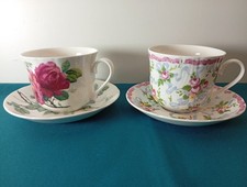 Roy Kirkham English Rose, Trousseau Jumbotassen Untertassen je 400 ml Bone China