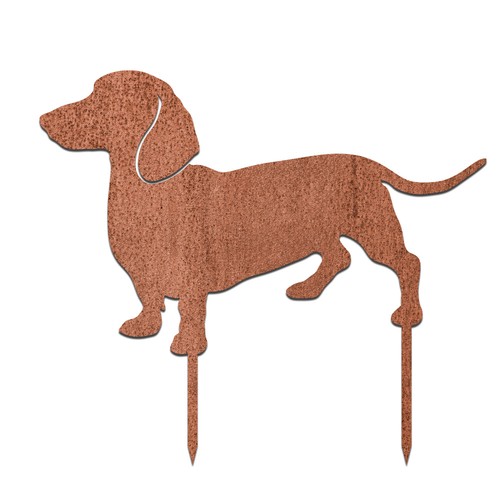 Gartenstecker hund rudi deko - gartenstecker,