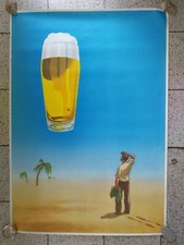 Plakat Bier Werbung Format A0 Hochformat Mann Wüste Glas Bier