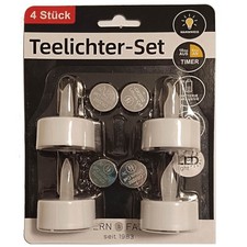 4x LED Teelichter mit Timerfunktion warmweiß inkl. Batterien CR2032 #21