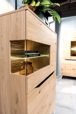 Luxus Glas Modern Vitrine Holz