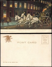 Postcard New York City GOING TO THE FIRE, Feuerwehr 1912