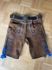 Original bayerische Lederhose Tracht Blau Herren Gr. 46 exkl. Trachtengürtel