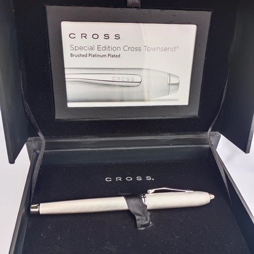 Cross brushed platinum - platinum, plated