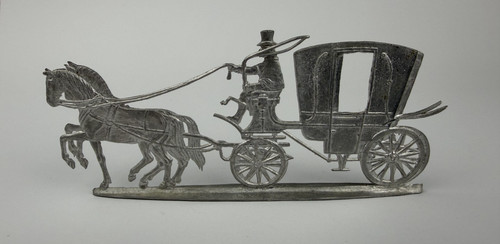 Zinnrelief kutsche pferde - kutsche, 2