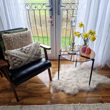 Beistelltisch Glas Gold rund